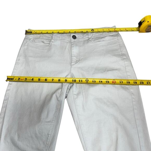 Habitat Stretch Denim Capri Jean 11177 Gull Sz 10 Raw Hem Midrise Coastal Preppy - Picture 8 of 10